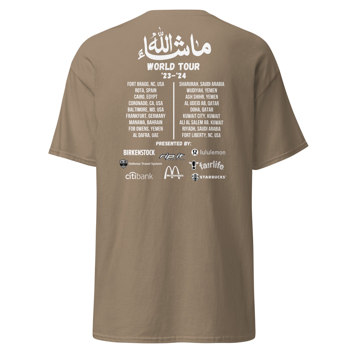 Mashallah World Tour '23-'24 Tee (Coyote Brown)