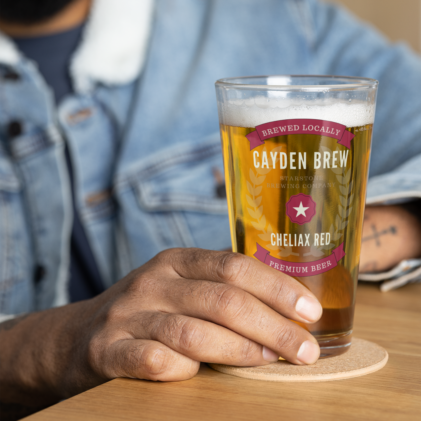 Cayden Brew's Cheliax Red Pint Glass